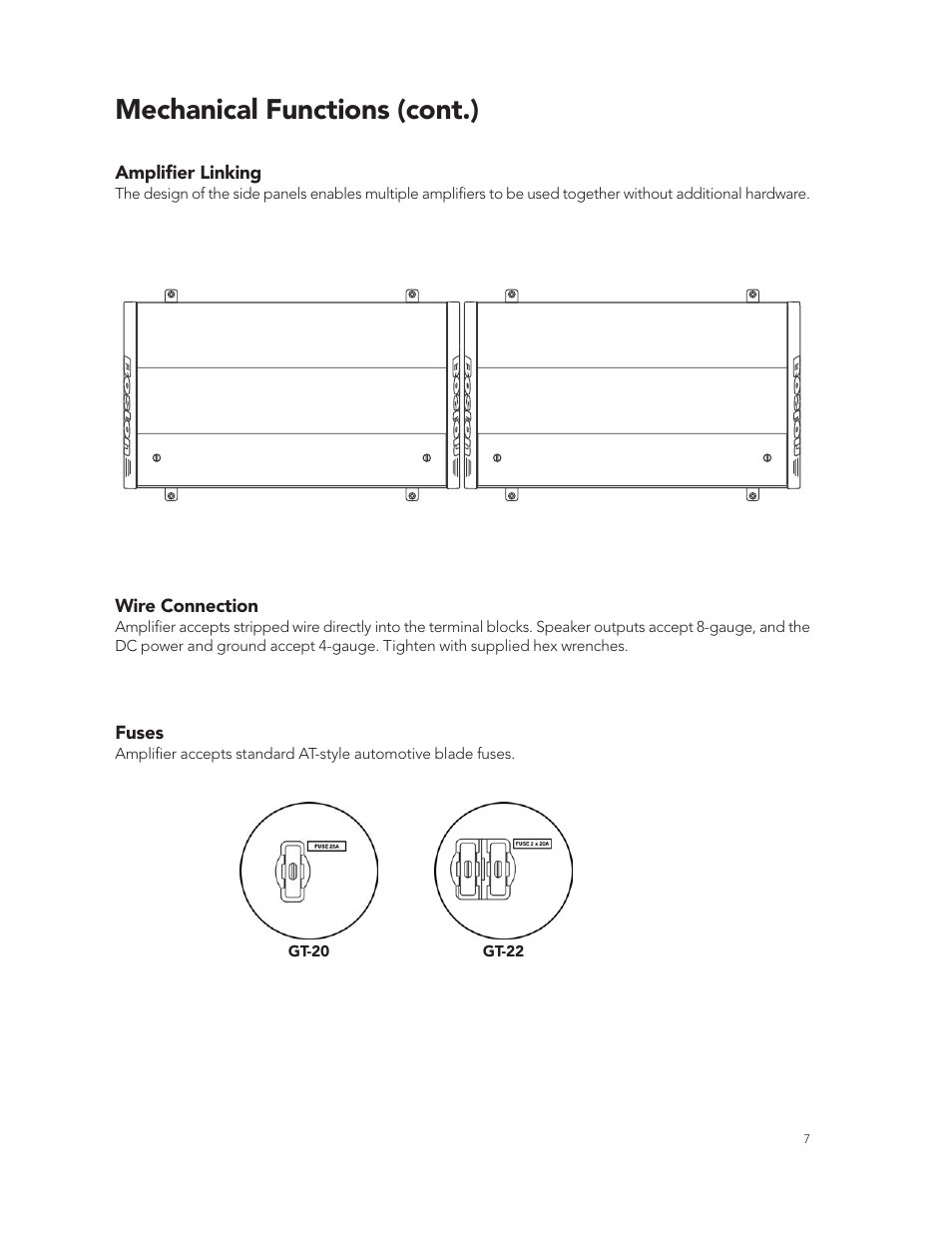 Mechanical functions (cont.) | Boston Acoustics GT-20 User Manual | Page 7 / 19