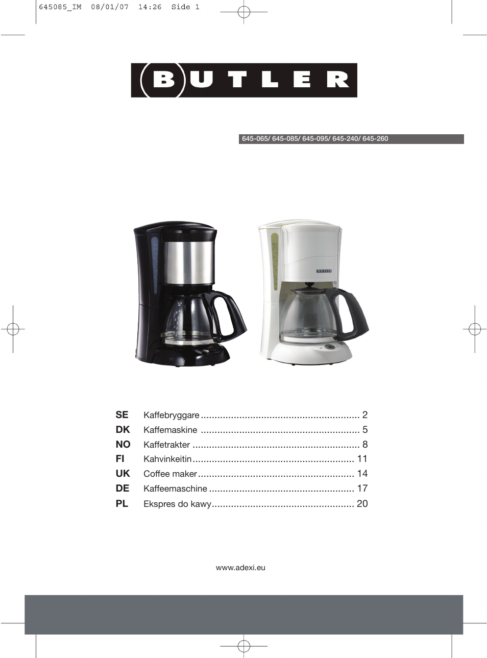 Butler 645-260 User Manual | 23 pages