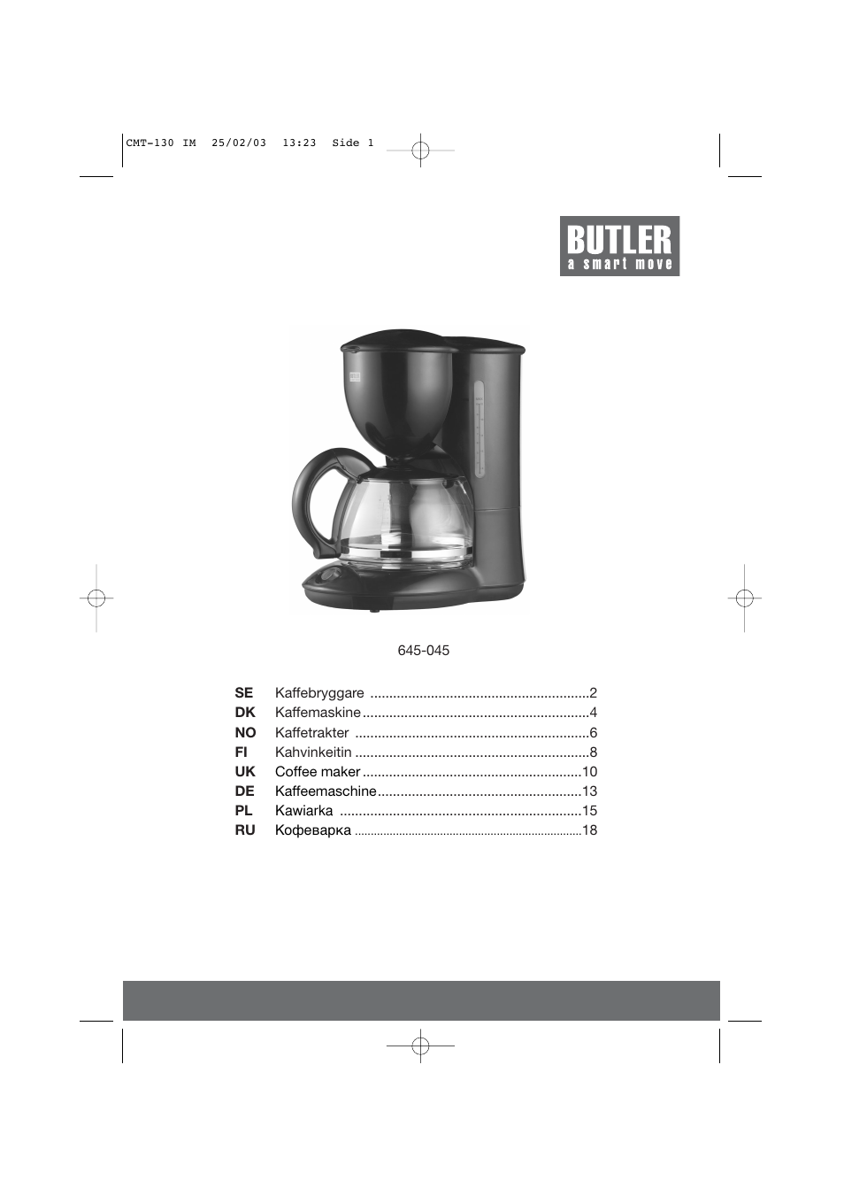Butler 645-045 User Manual | 20 pages