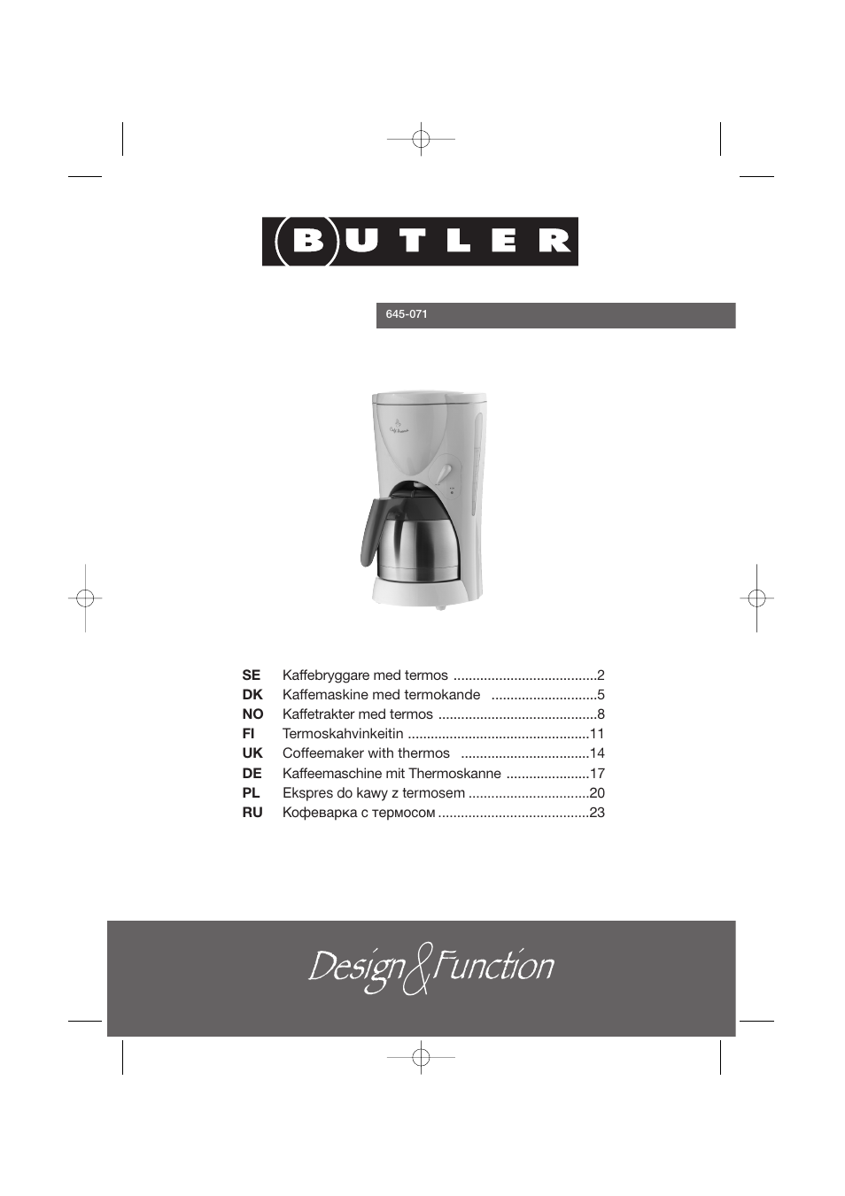 Butler 645-071 User Manual | 27 pages
