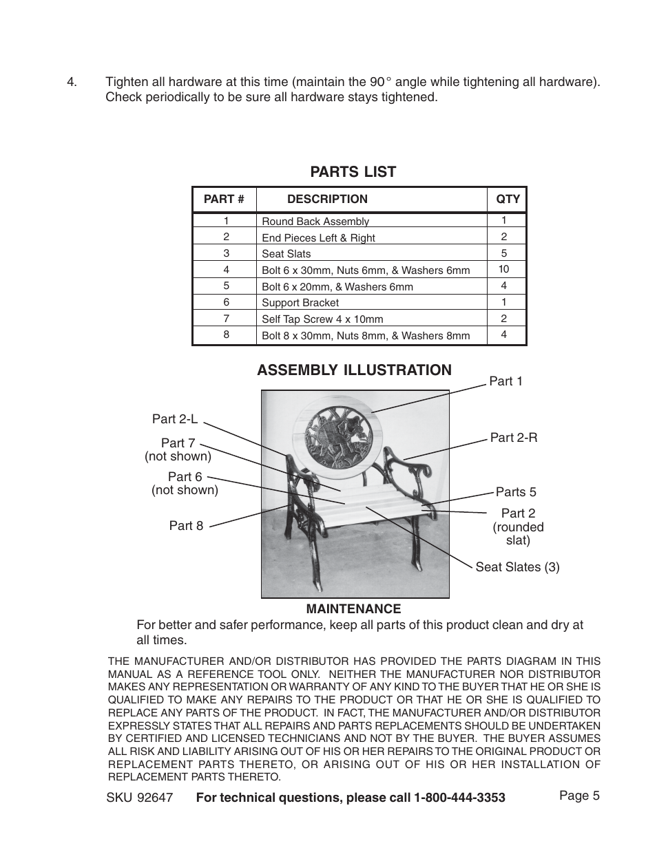 Parts list assembly illustration | Butler PIG DESIGN 92647 User Manual | Page 5 / 5
