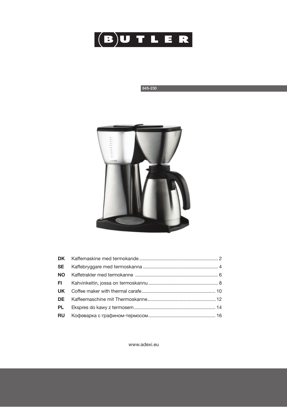 Butler 645-230 User Manual | 18 pages