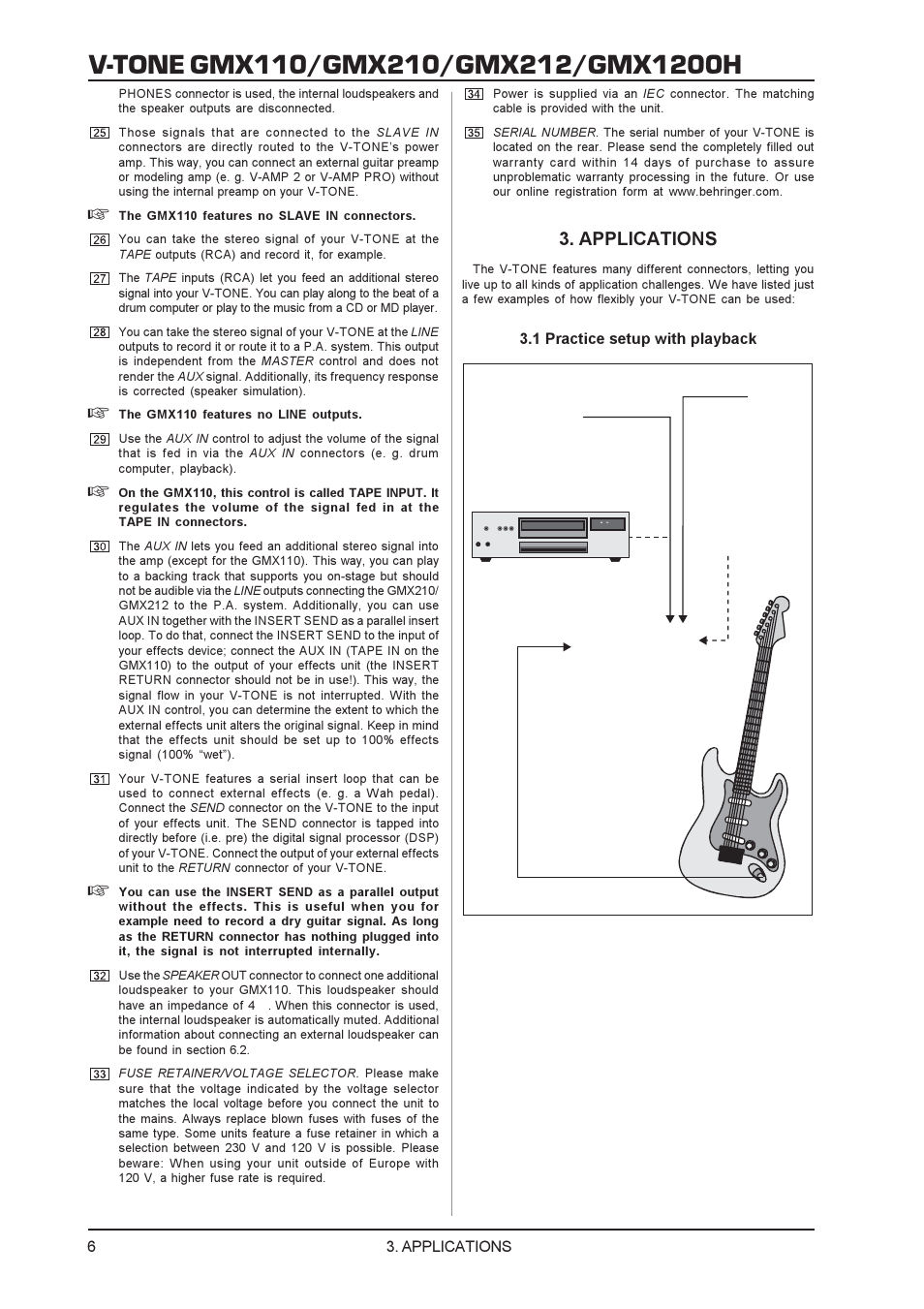 Applications | Behringer GMX212 User Manual | Page 6 / 16