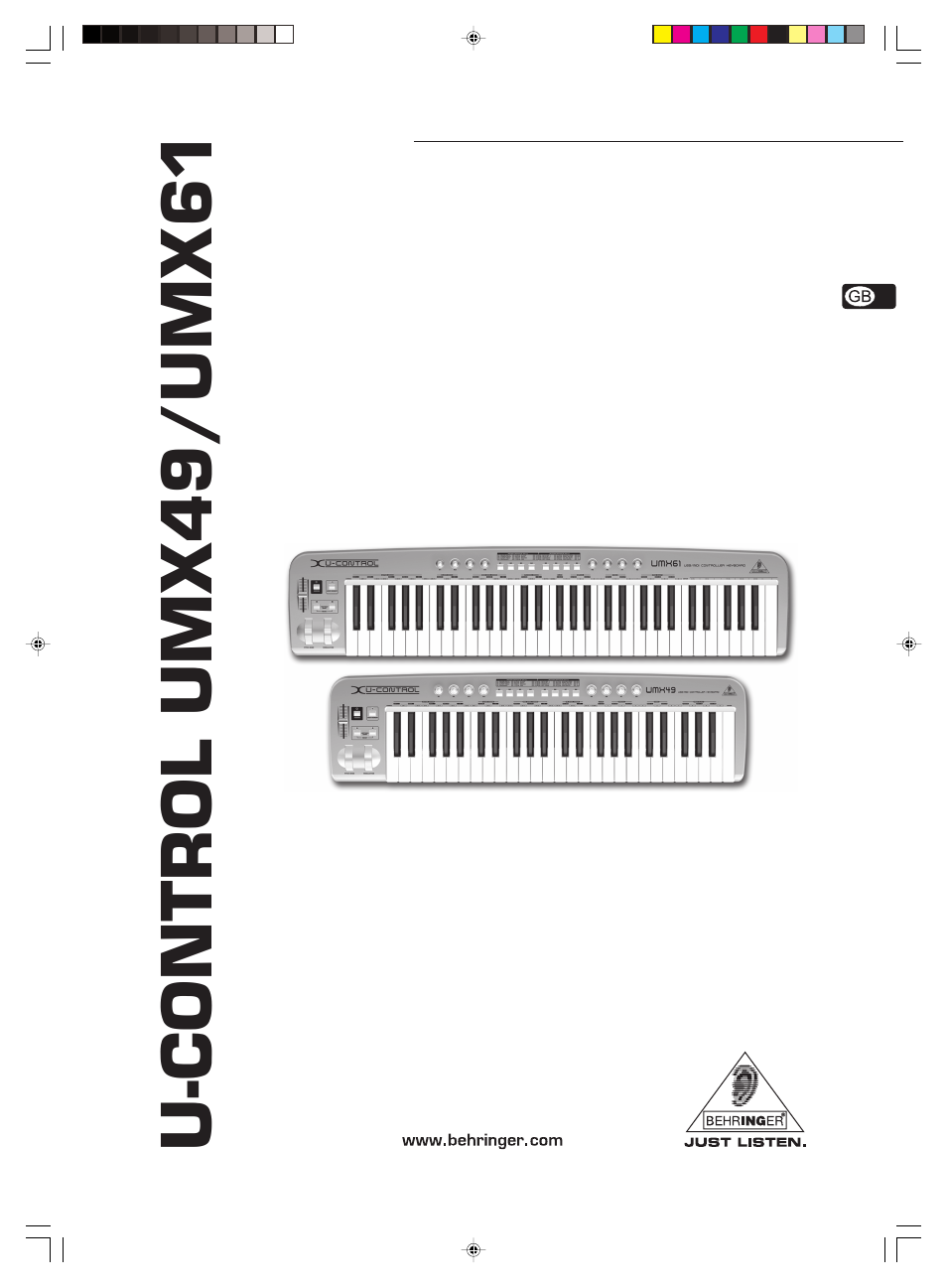 Behringer U-CONTROL UMX61 User Manual | 15 pages