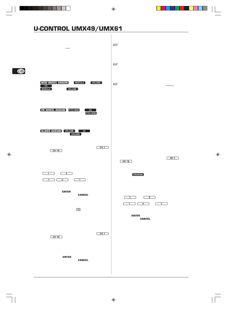 U-control umx49/umx61 | Behringer U-CONTROL UMX61 User Manual | Page 10 / 15