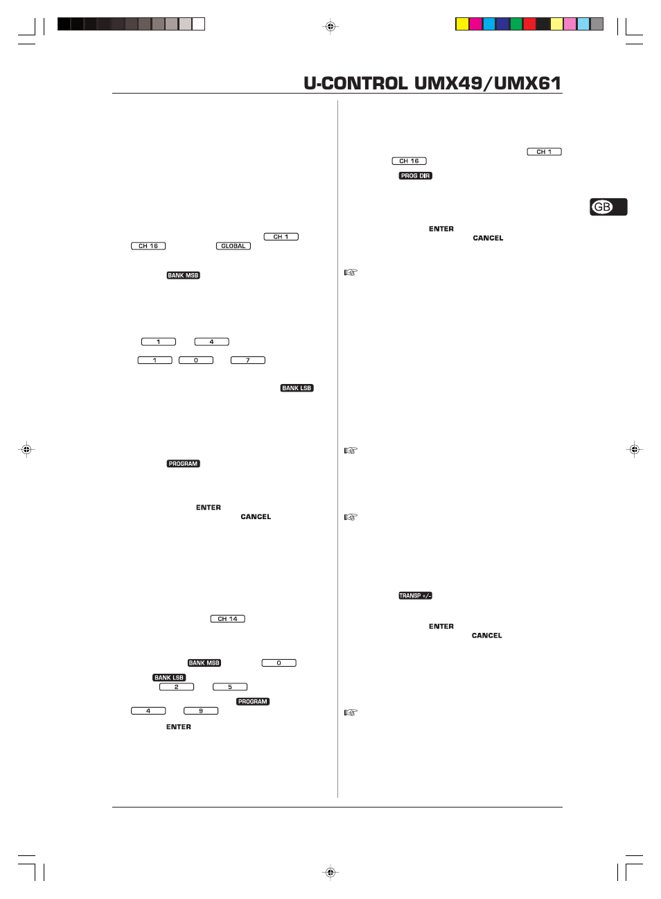 U-control umx49/umx61 | Behringer U-CONTROL UMX61 User Manual | Page 11 / 15