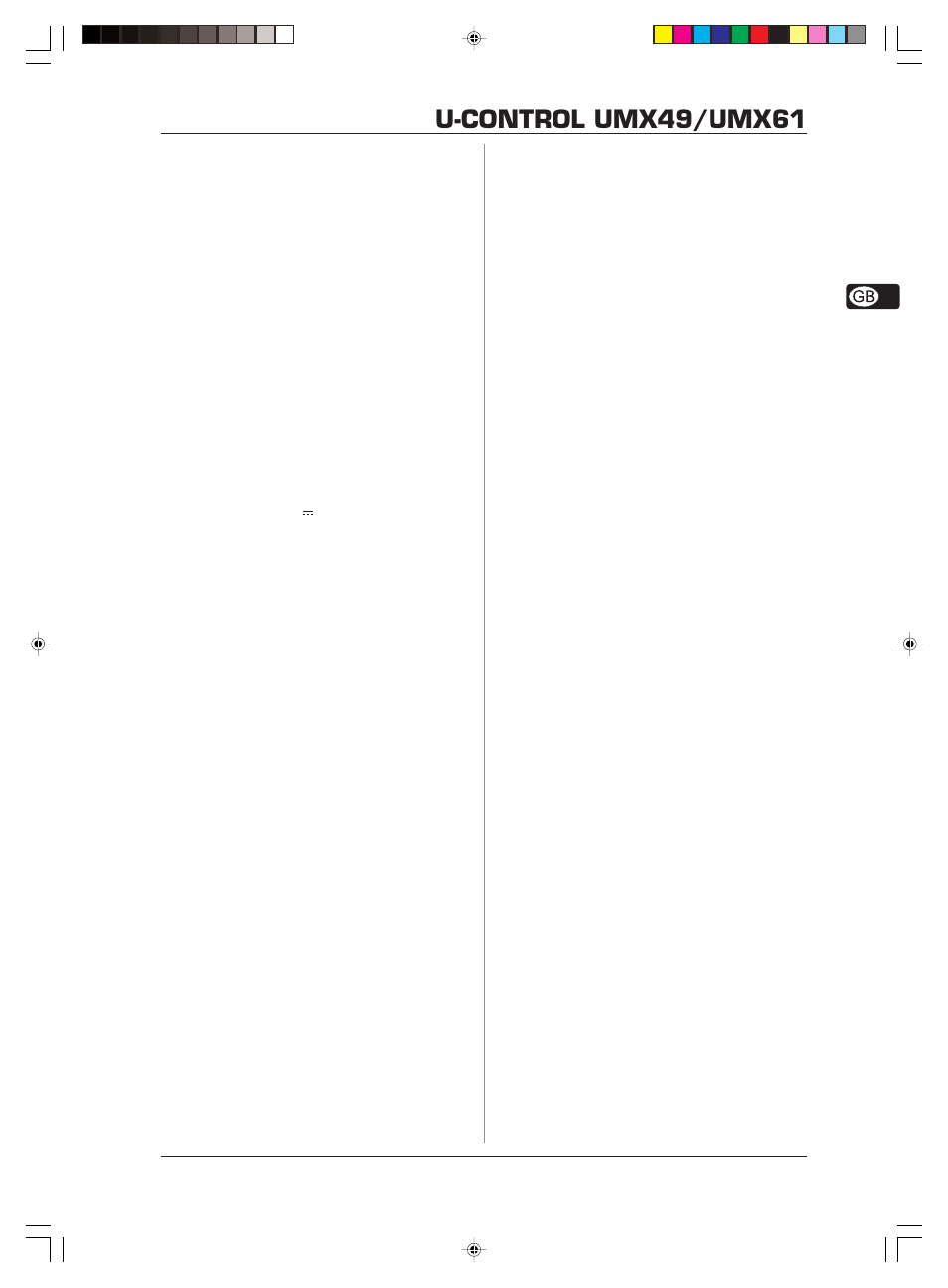 U-control umx49/umx61, Specifications | Behringer U-CONTROL UMX61 User Manual | Page 13 / 15