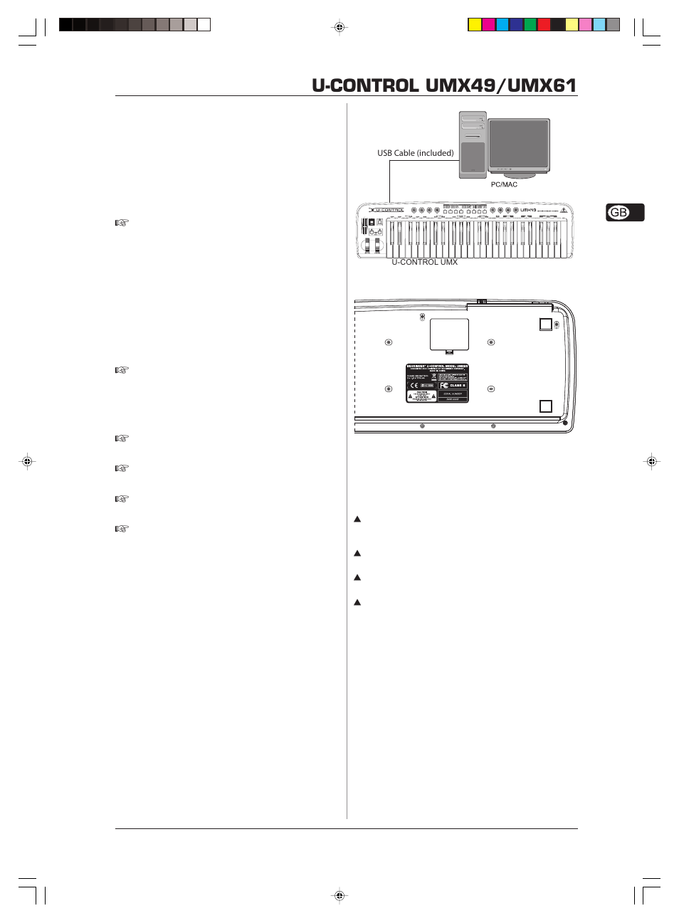 U-control umx49/umx61, Introduction | Behringer U-CONTROL UMX61 User Manual | Page 5 / 15