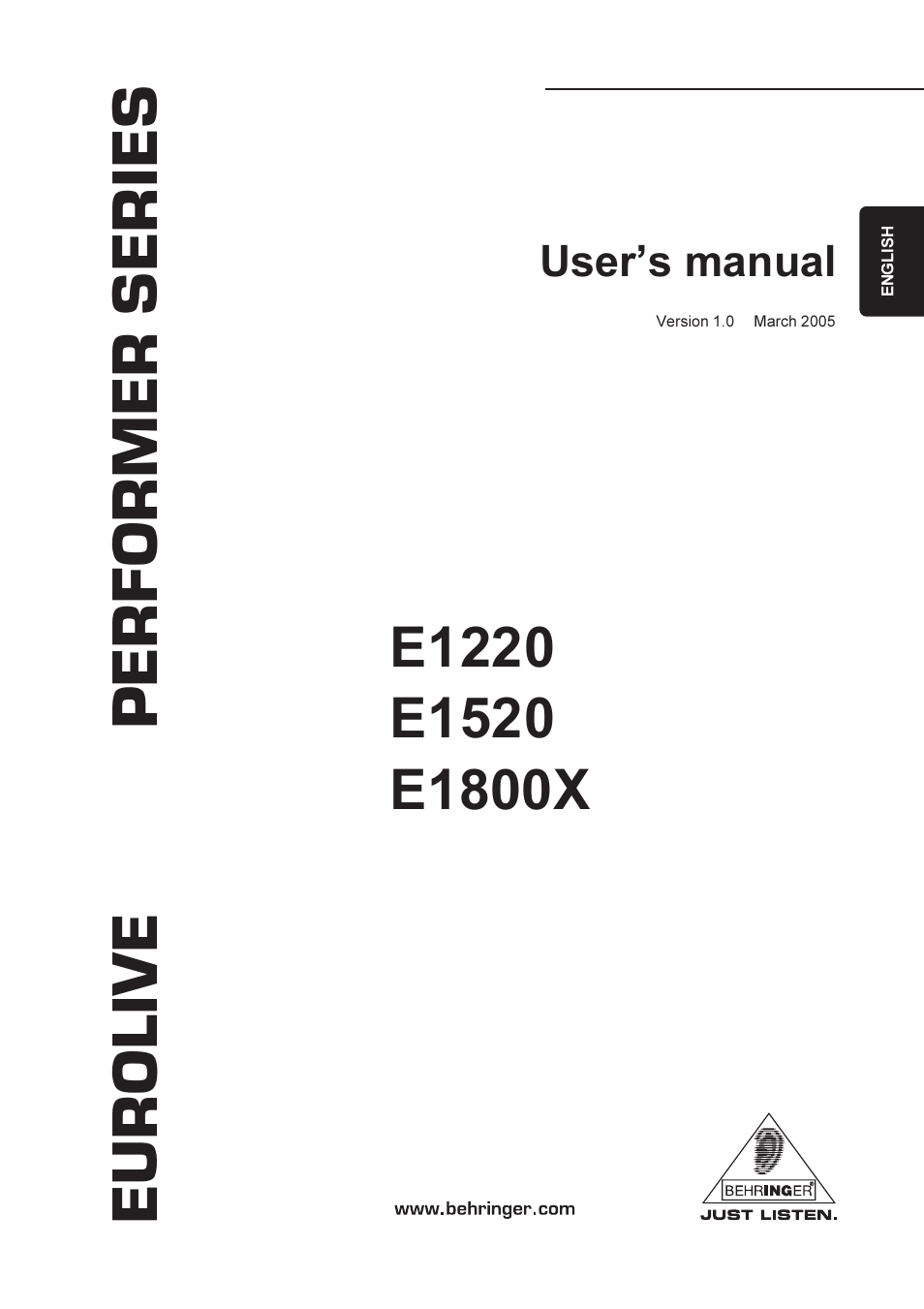 Behringer E1220 User Manual | 10 pages