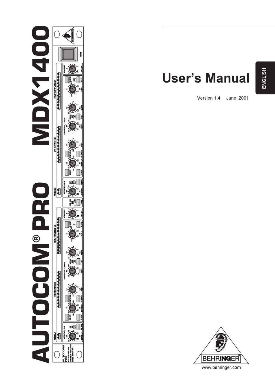 Behringer MDX1400 User Manual | 28 pages