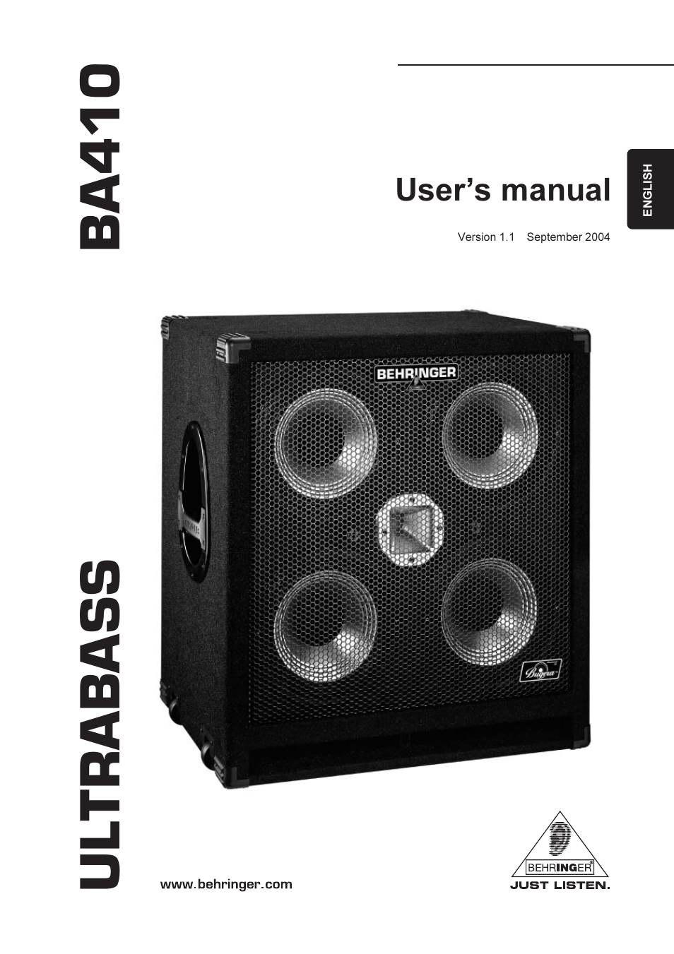 Behringer BA410 User Manual | 9 pages