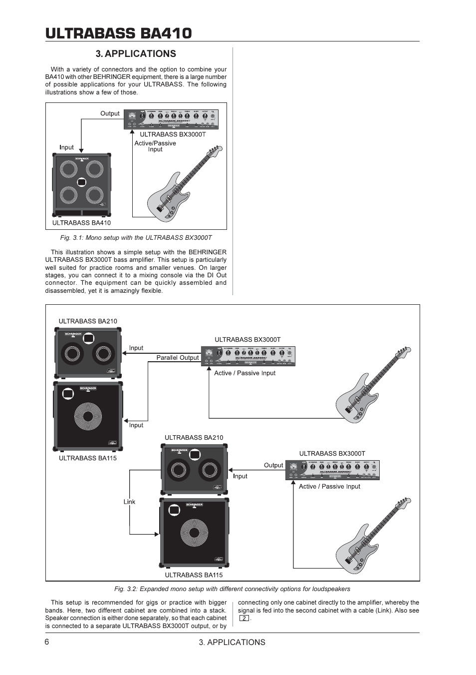 Ultrabass ba410, Applications | Behringer BA410 User Manual | Page 6 / 9