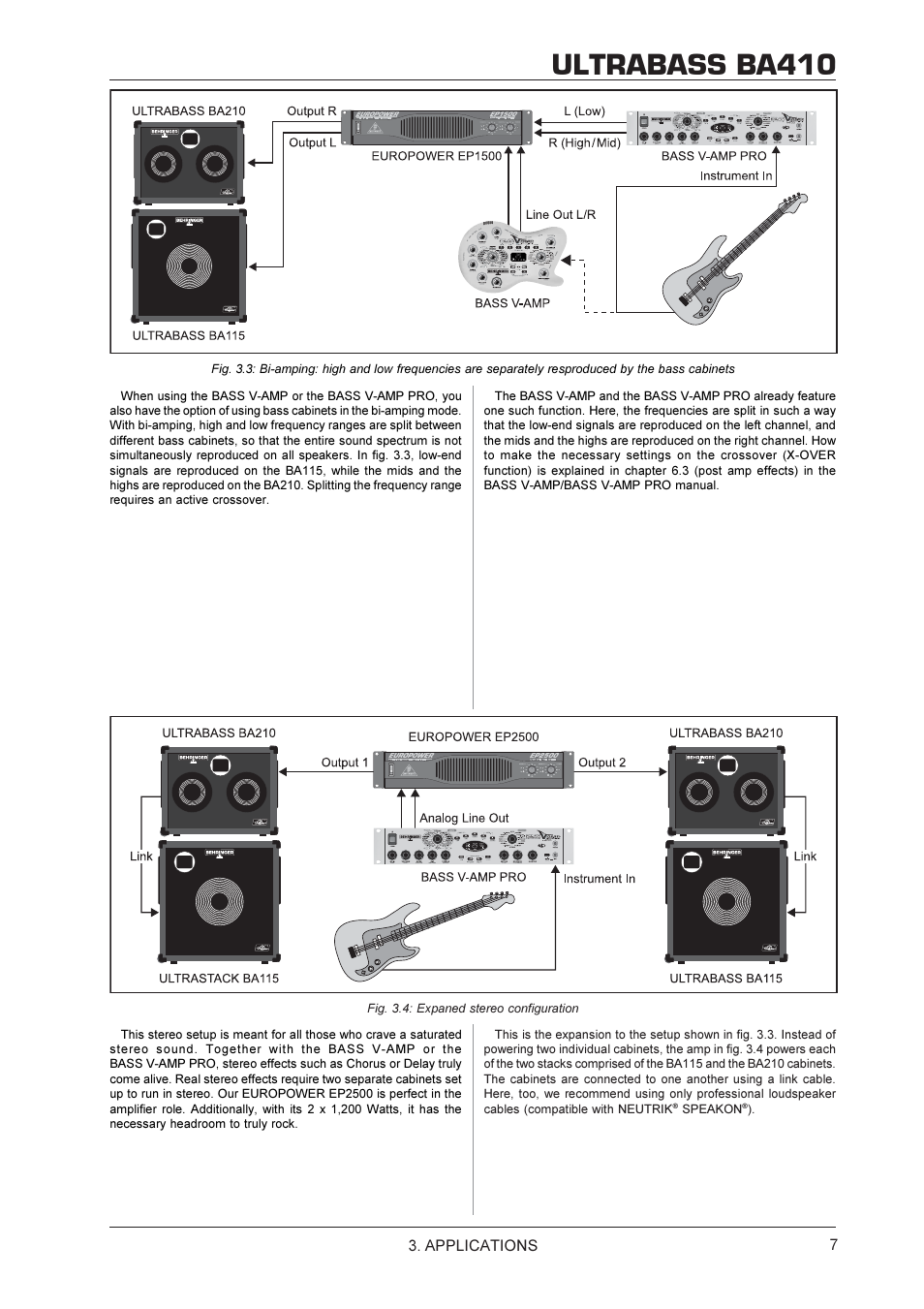 Ultrabass ba410, Applications | Behringer BA410 User Manual | Page 7 / 9