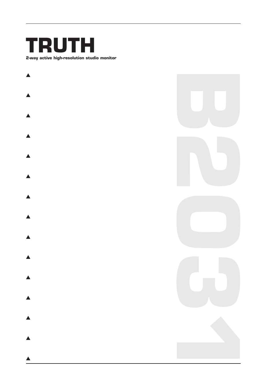 B2031, Truth | Behringer B2031 User Manual | Page 4 / 16