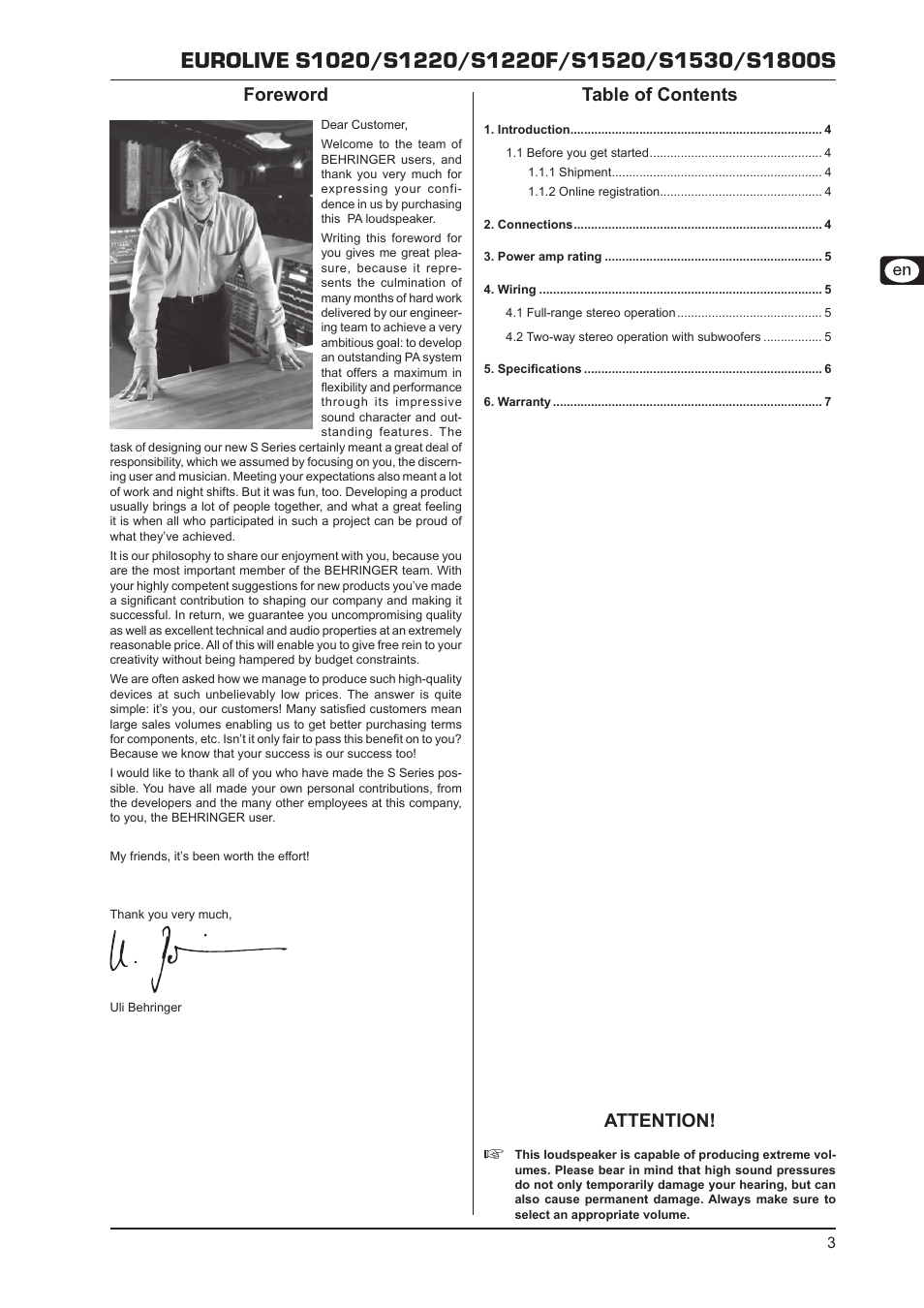 Behringer S1220 User Manual | Page 3 / 7