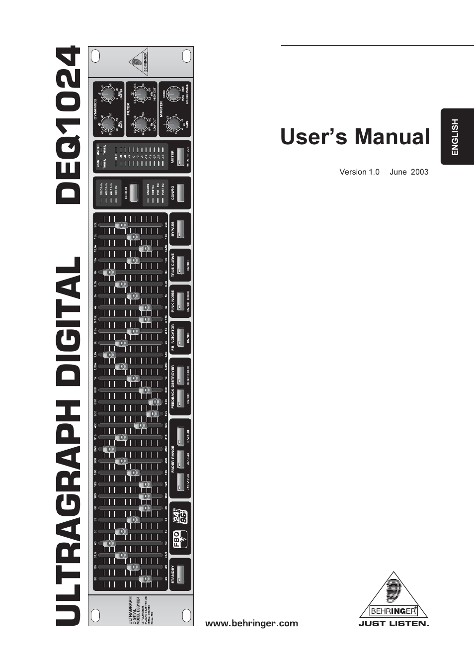 Behringer DEQ1024 User Manual | 14 pages