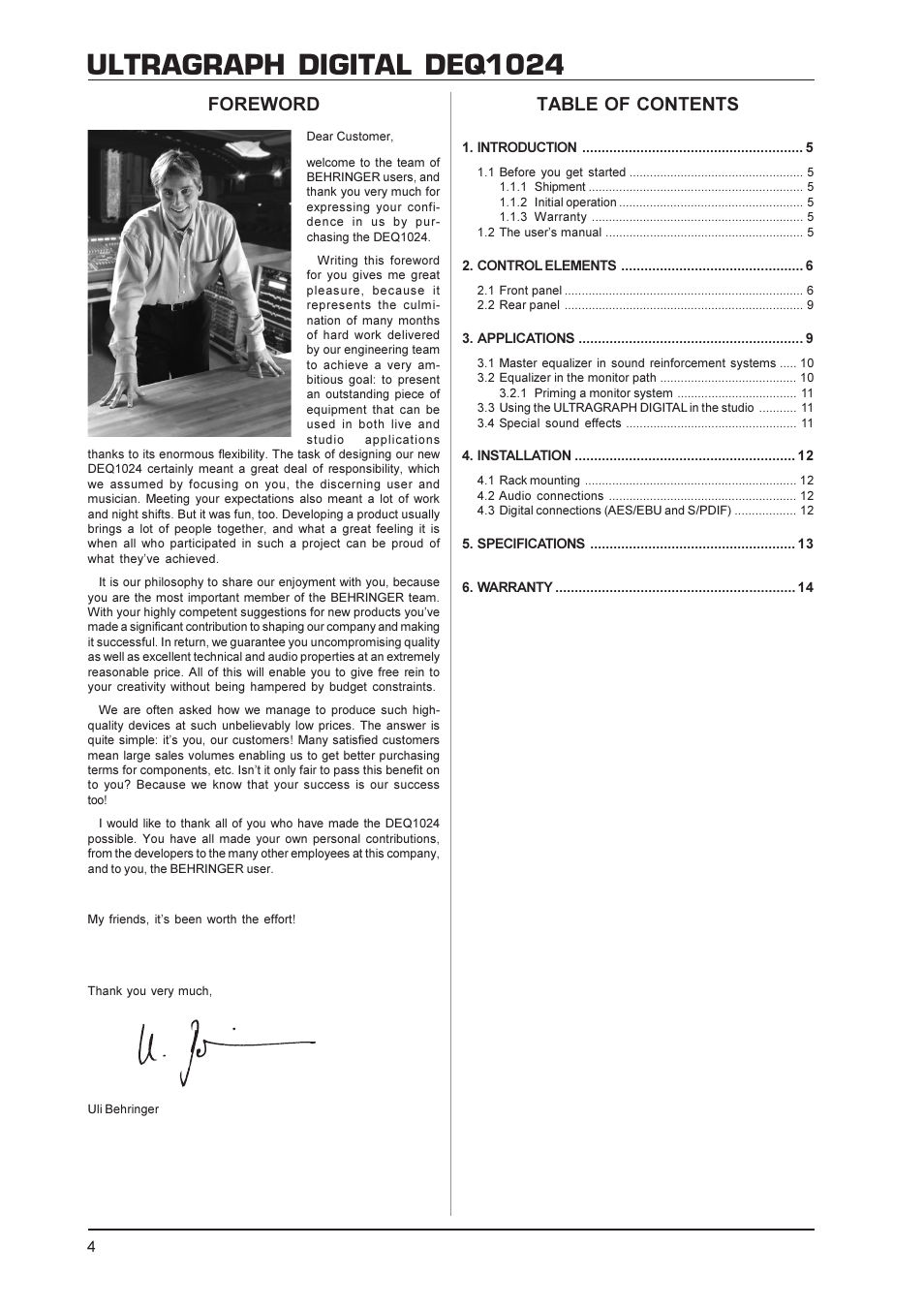 Behringer DEQ1024 User Manual | Page 4 / 14