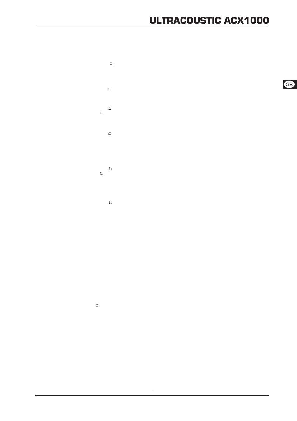 Specifications, Ultracoustic acx1000 | Behringer Ultracoustic ACX1000 User Manual | Page 13 / 15
