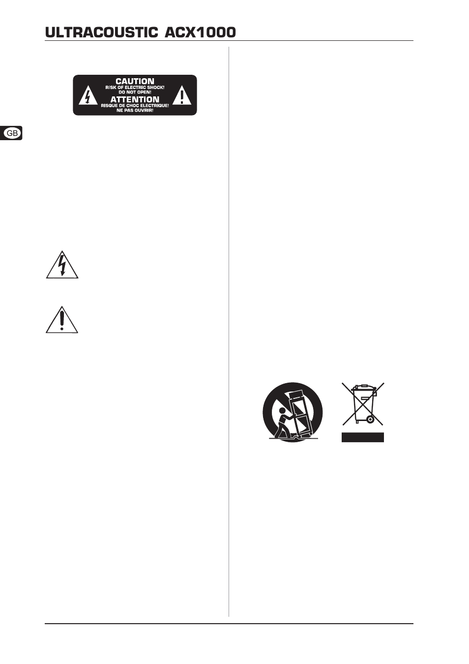 Introduction, Ultracoustic acx1000, Important safety instructions | Behringer Ultracoustic ACX1000 User Manual | Page 2 / 15