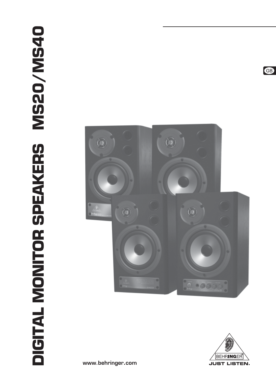 Behringer Digital Monitor MS20 User Manual | 6 pages
