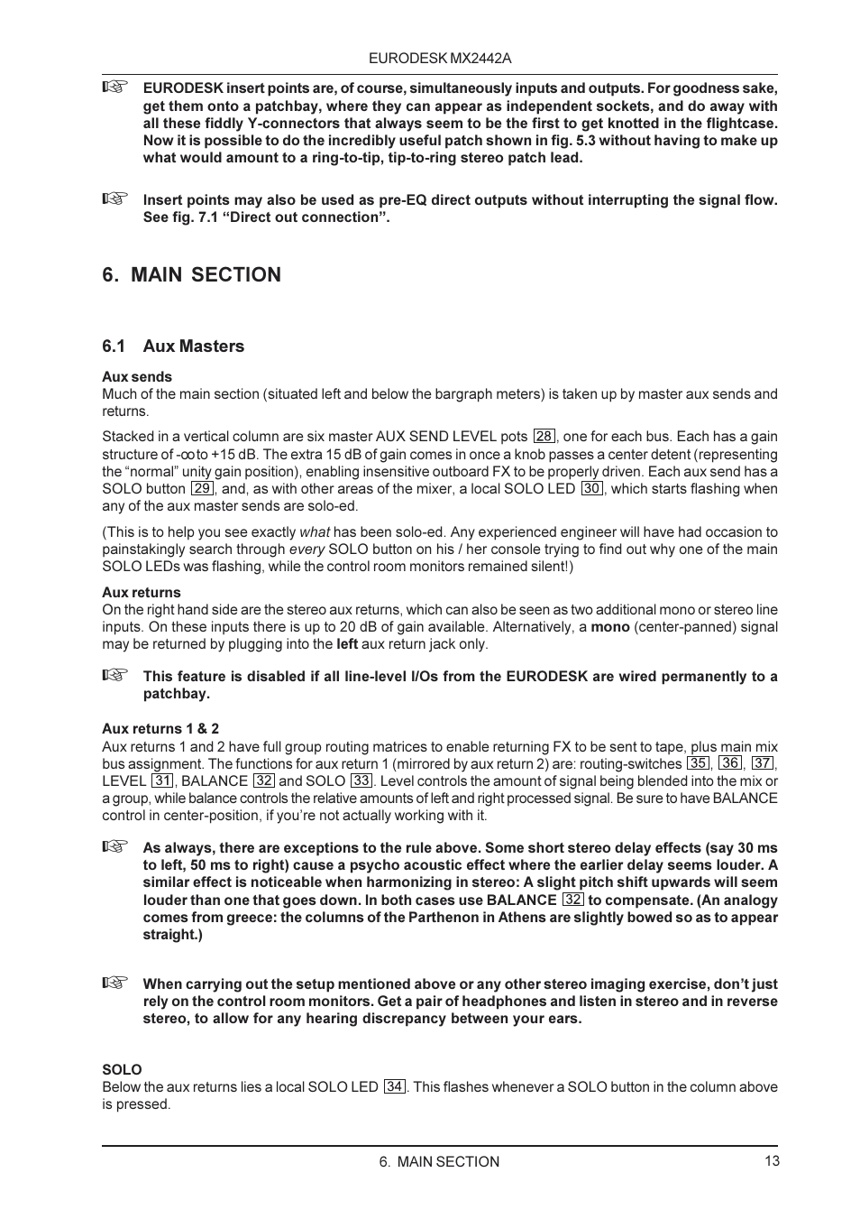 Behringer MX2442A User Manual | Page 13 / 23