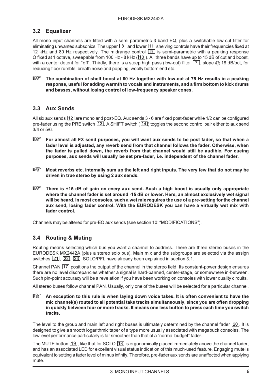 Behringer MX2442A User Manual | Page 9 / 23