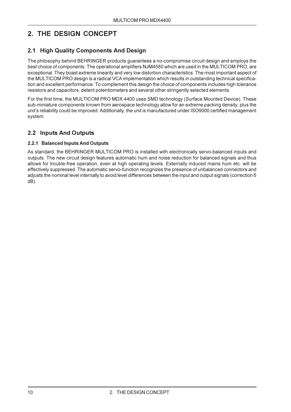 The design concept | Behringer MDX4400 User Manual | Page 10 / 25