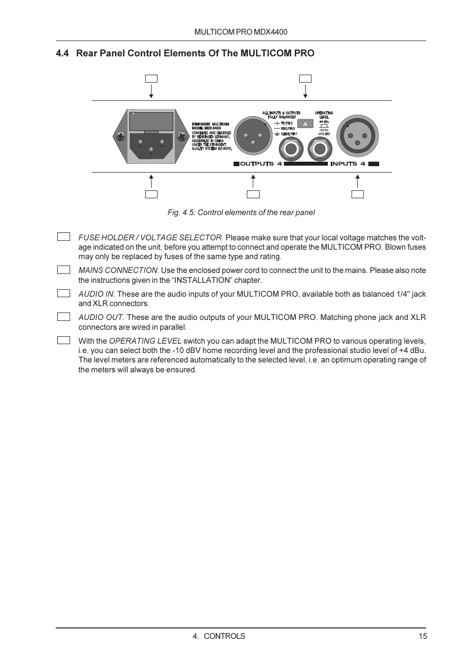 Behringer MDX4400 User Manual | Page 15 / 25