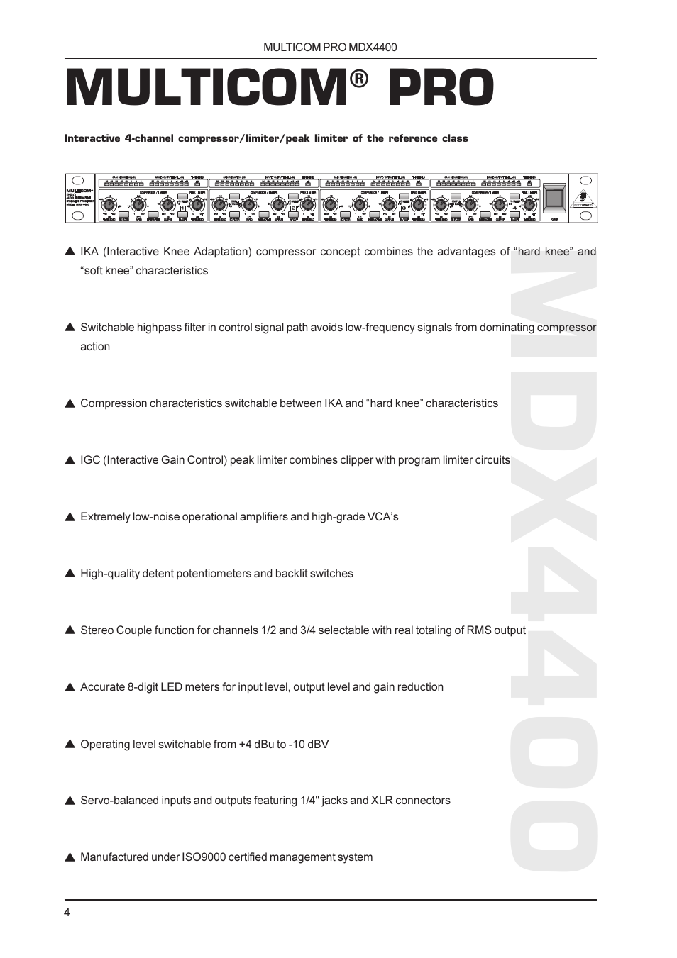 Mdx4400, Multicom | Behringer MDX4400 User Manual | Page 4 / 25