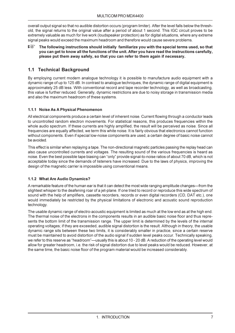 Behringer MDX4400 User Manual | Page 7 / 25