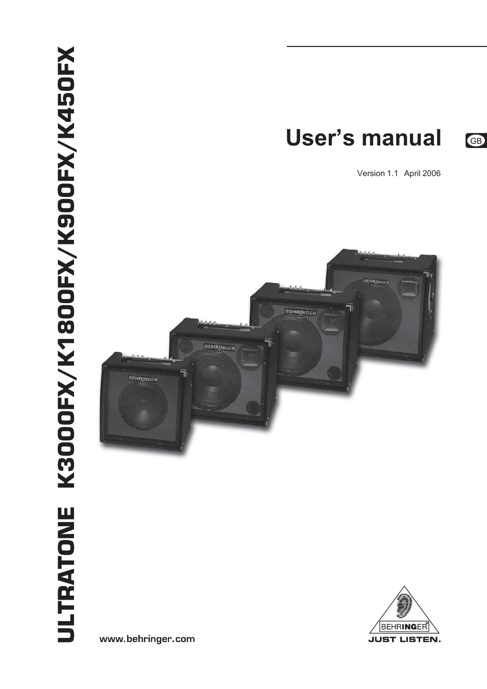 Behringer K450FX User Manual | 8 pages
