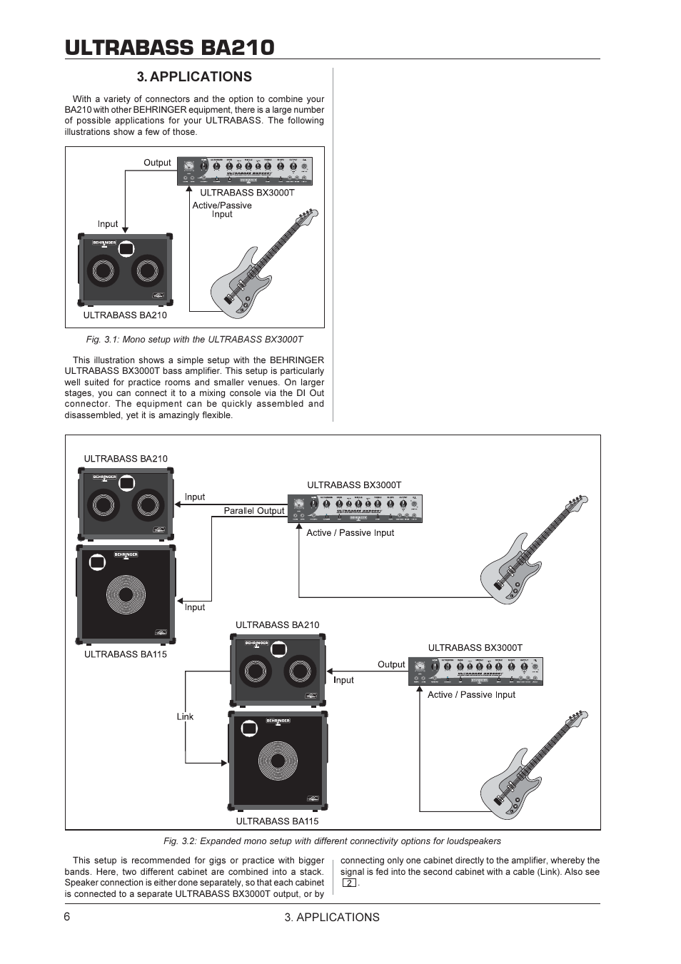 Ultrabass ba210, Applications | Behringer Ultrabass Speaker BA210 User Manual | Page 6 / 9