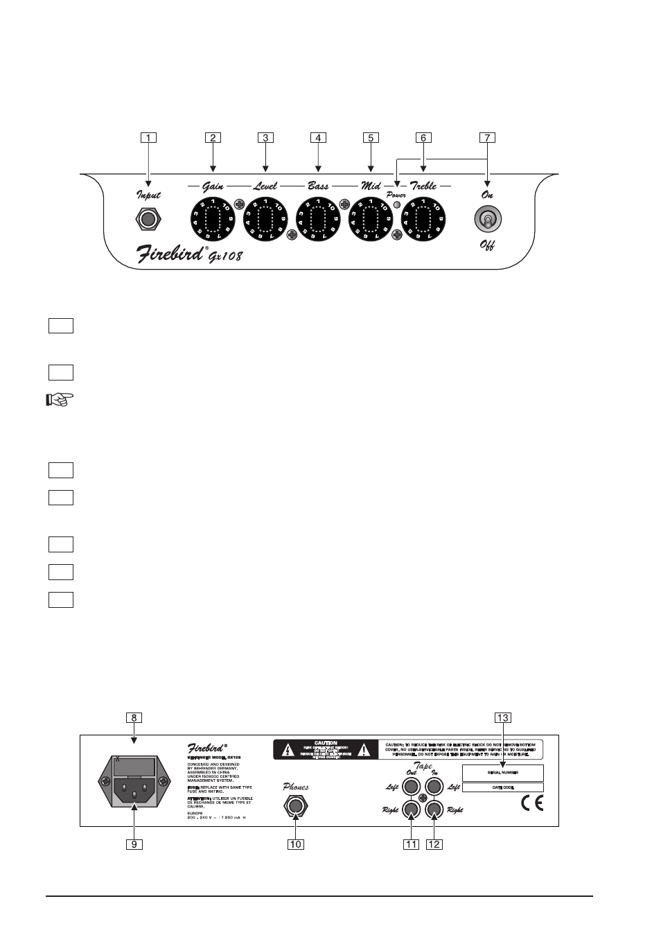 2 control elements | Behringer Firebird GX108 User Manual | Page 4 / 7