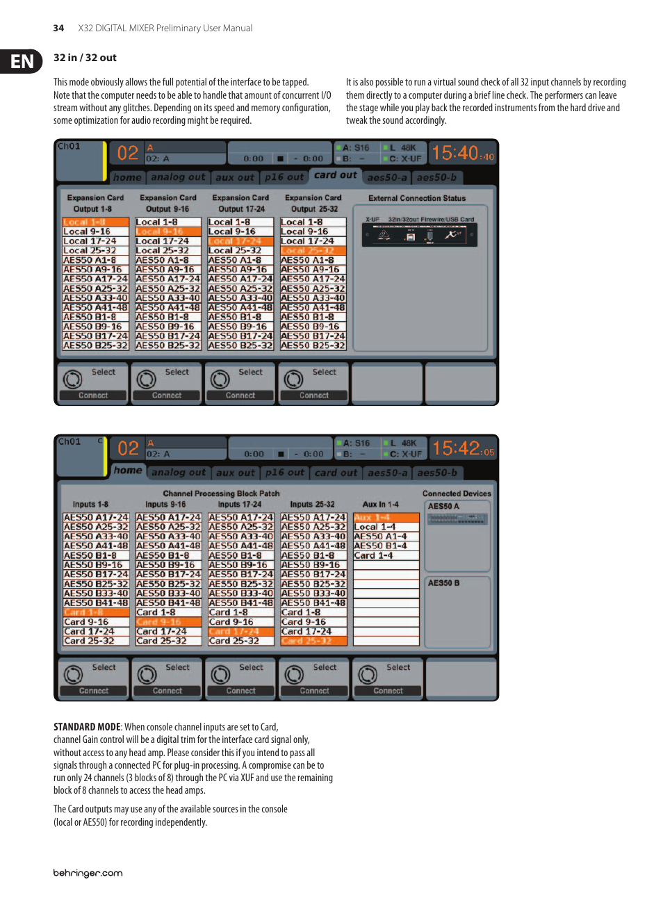 Behringer 32-Channel User Manual | Page 34 / 70