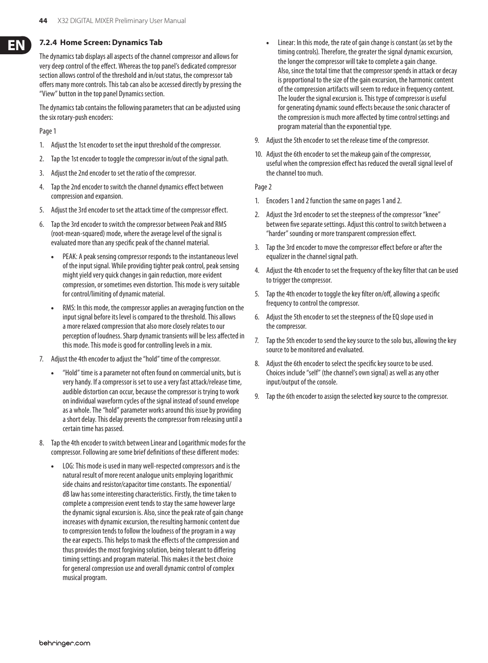 Behringer 32-Channel User Manual | Page 44 / 70