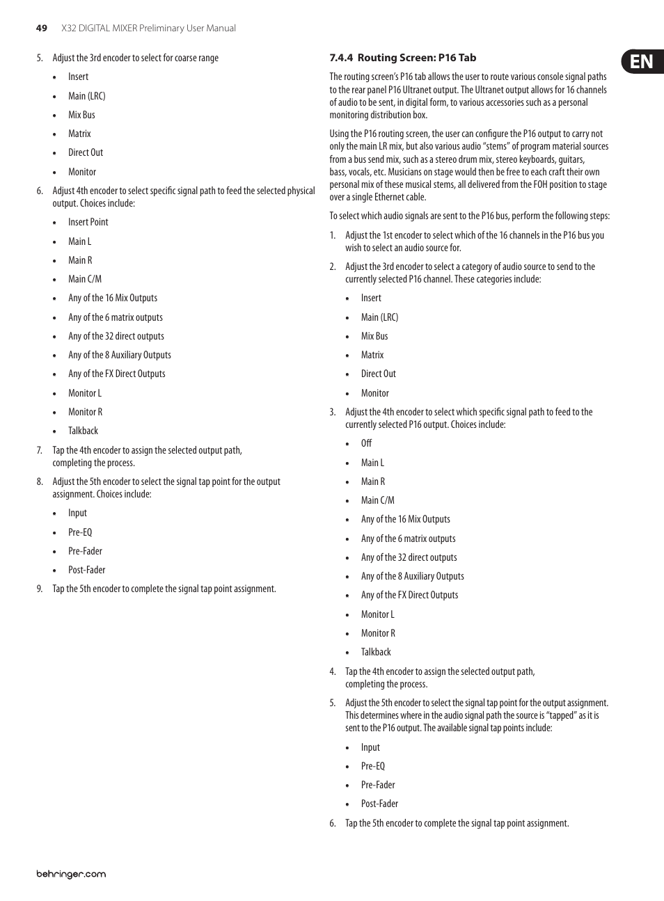 Behringer 32-Channel User Manual | Page 49 / 70
