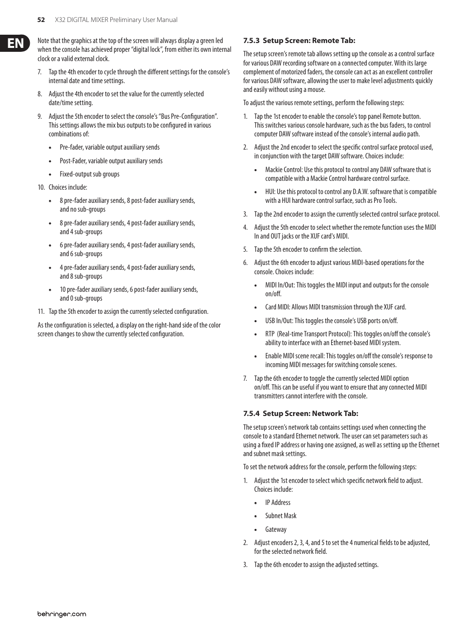 Behringer 32-Channel User Manual | Page 52 / 70