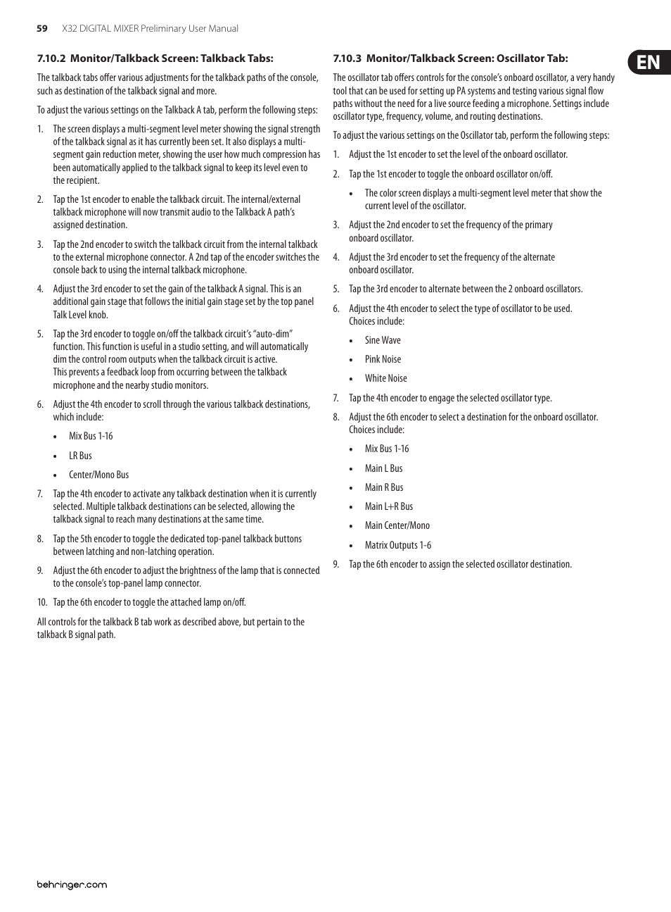 Behringer 32-Channel User Manual | Page 59 / 70