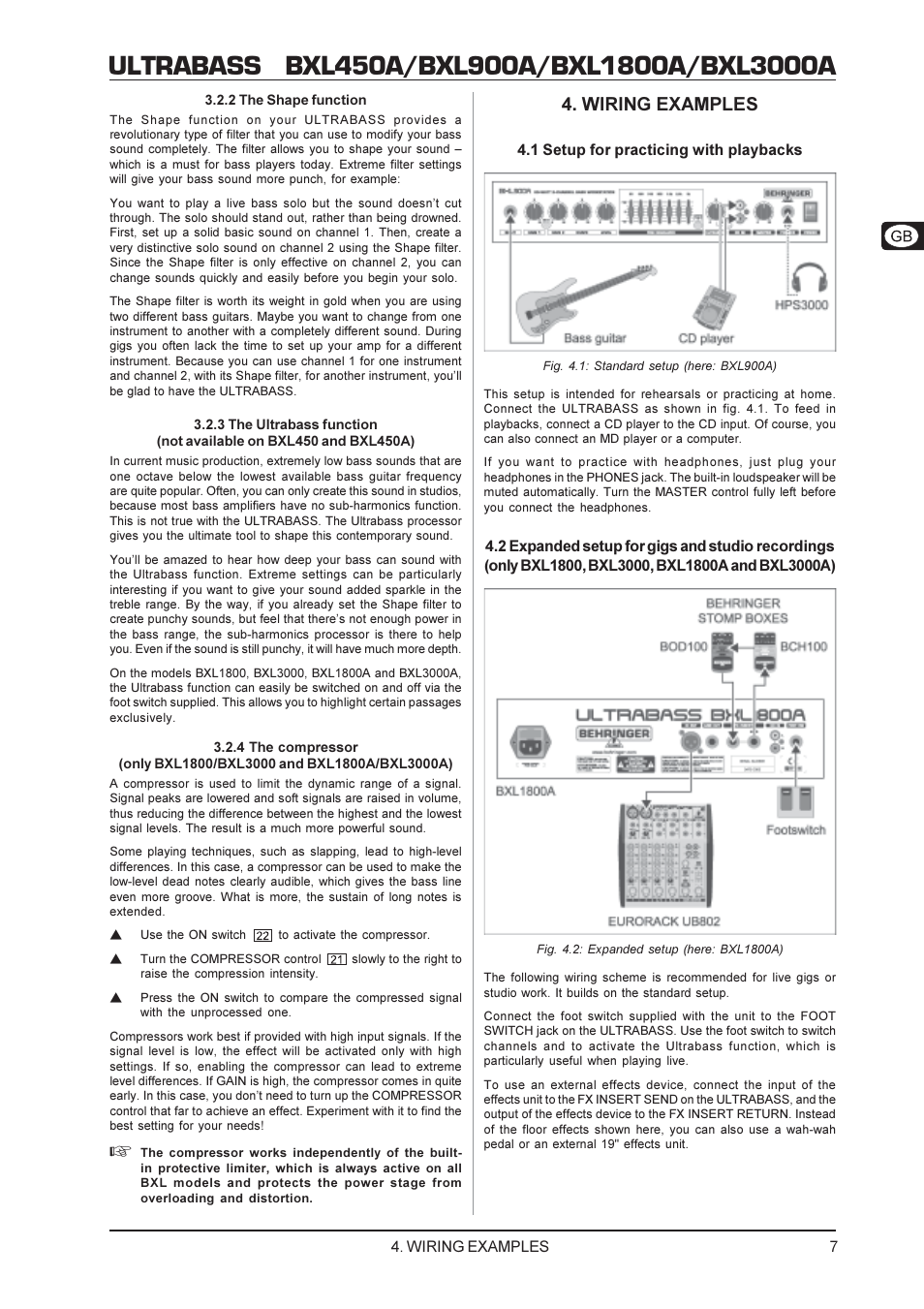 Wiring examples | Behringer BXL1800A User Manual | Page 7 / 10