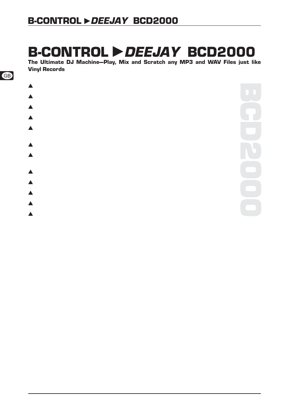 Deejay, B-control, Bcd2000 | B-control deejay bcd2000 | Behringer B-Control DeeJay BCD2000 User Manual | Page 2 / 3