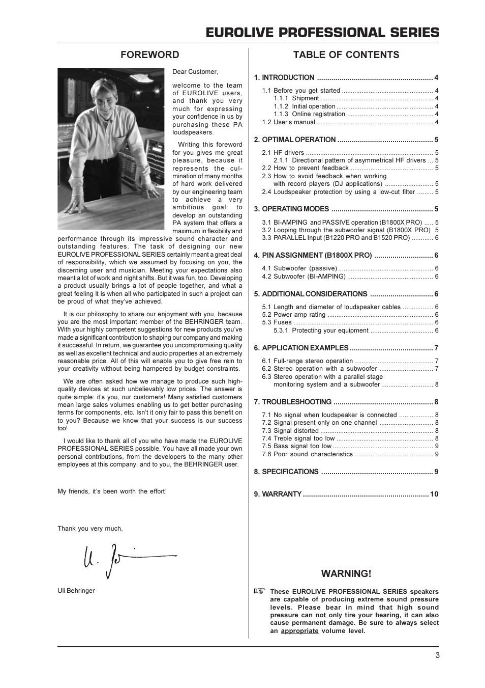 Behringer B1520 PRO User Manual | Page 3 / 10