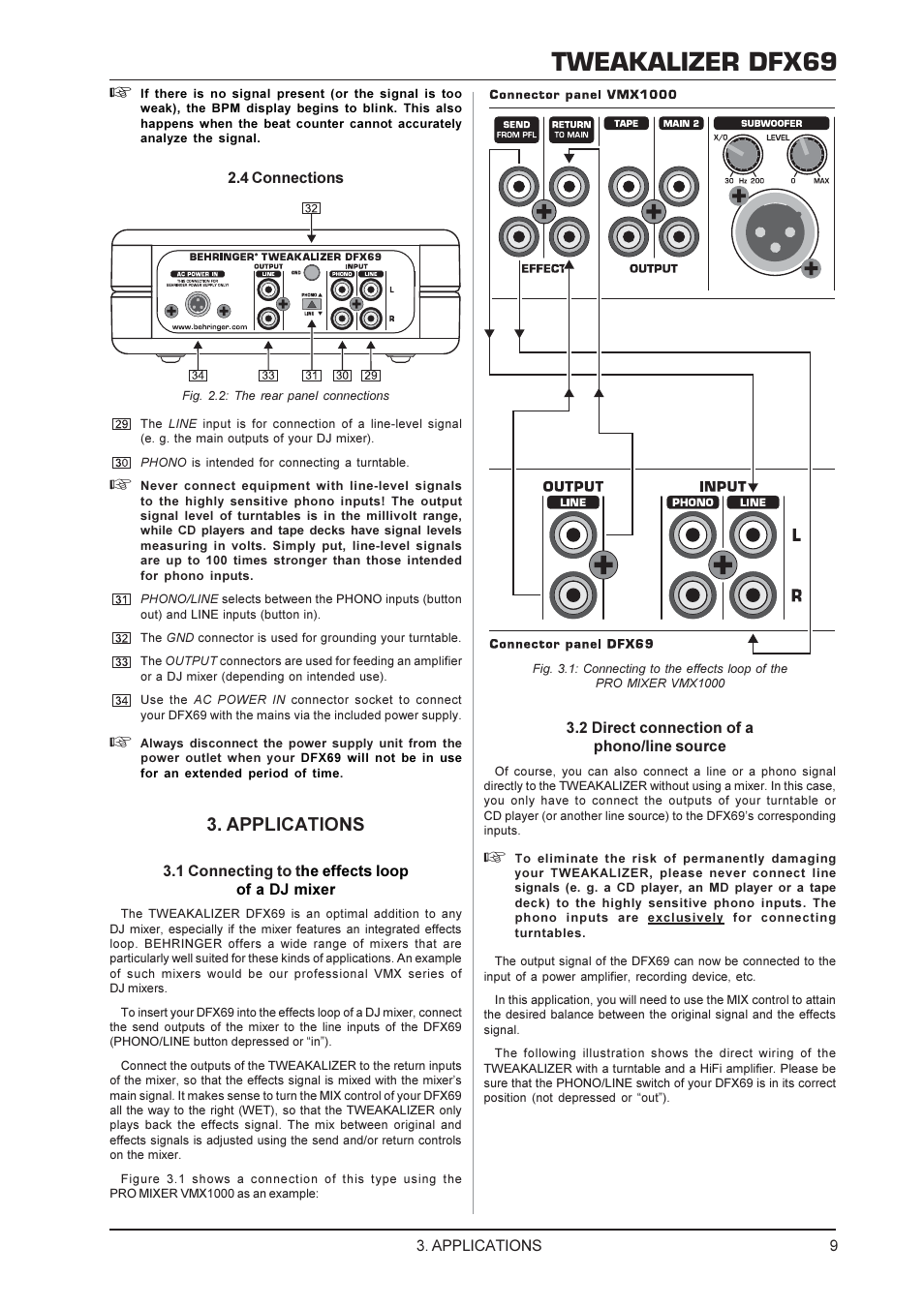 Tweakalizer dfx69, Applications | Behringer DFX69 User Manual | Page 9 / 11