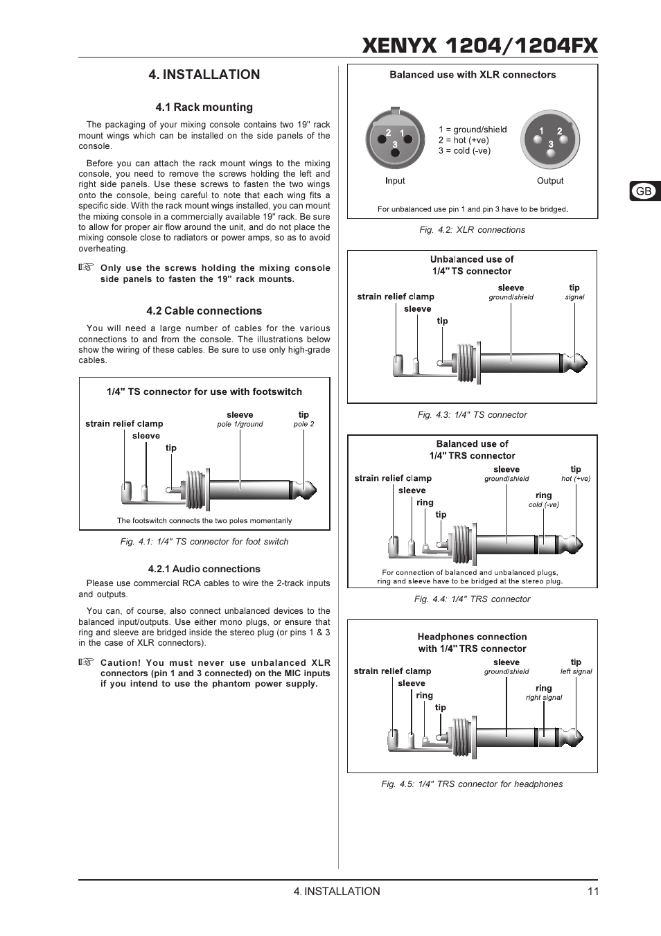 Installation | Behringer Xenyx User Manual | Page 11 / 13