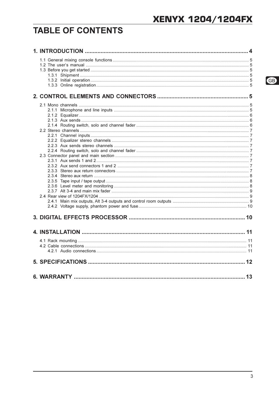 Behringer Xenyx User Manual | Page 3 / 13