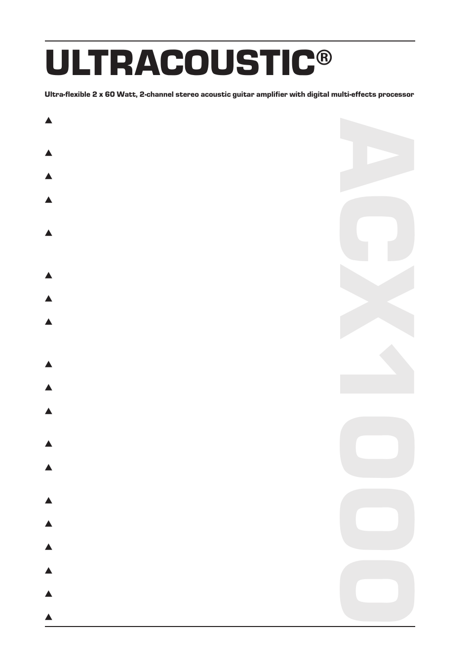 Ultracoustic | Behringer ACX1000 User Manual | Page 4 / 17