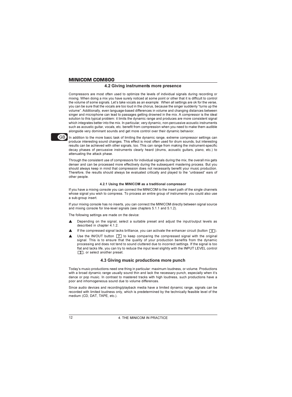 Minicom com800 | Behringer Minicom COM800 User Manual | Page 12 / 19