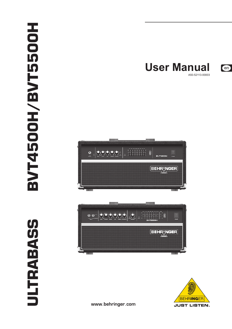 Behringer Ultrabass BVT5500H User Manual | 12 pages