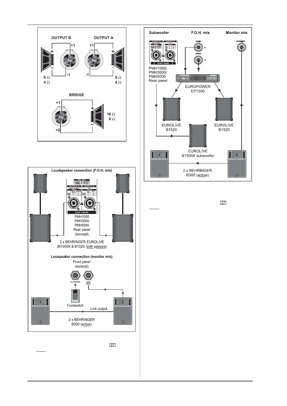 Wiring examples | Behringer PMH5000 User Manual | Page 10 / 14