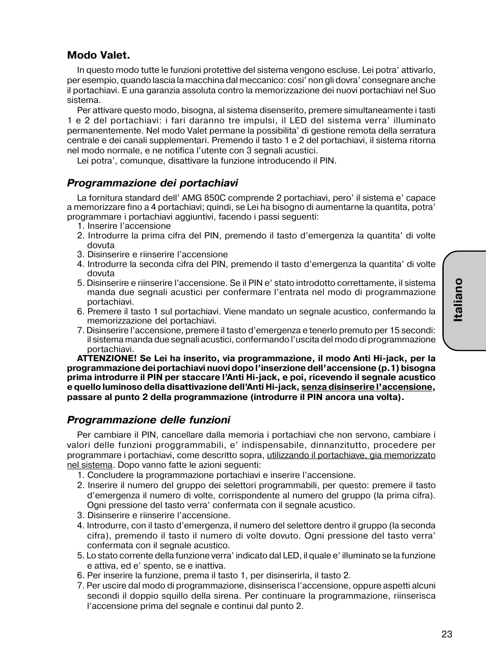 Italiano | Mongoose AMG 850 C User Manual | Page 23 / 58