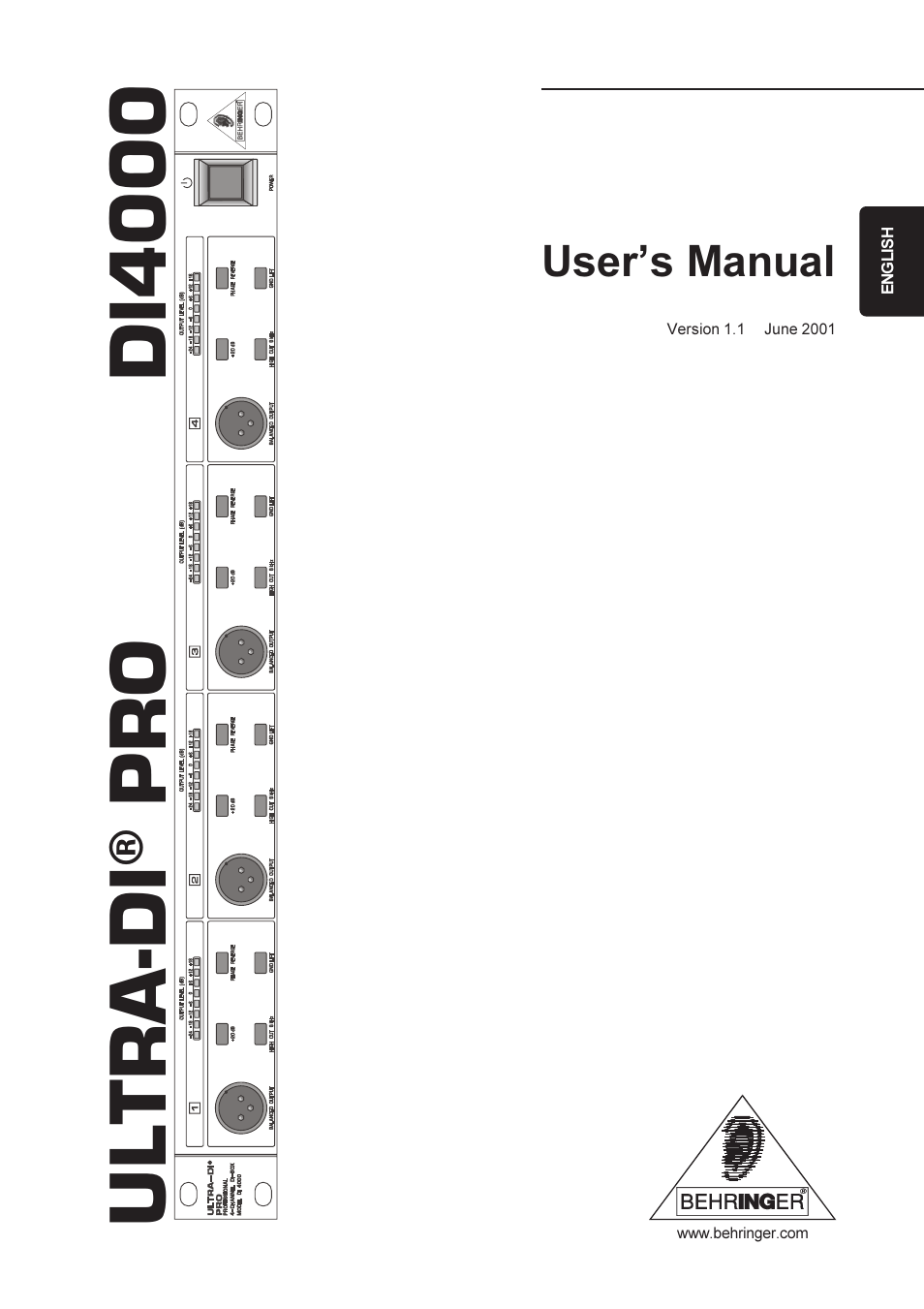 Behringer ULTRA-DI PRO DI4000 User Manual | 14 pages